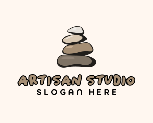 Brown Stone Stack Spa logo design