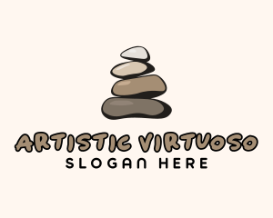 Brown Stone Stack Spa logo design