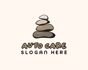 Brown Stone Stack Spa logo design