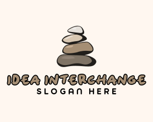 Brown Stone Stack Spa logo design