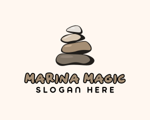 Brown Stone Stack Spa logo design