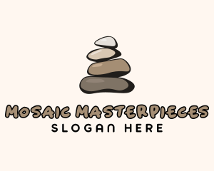 Brown Stone Stack Spa logo design