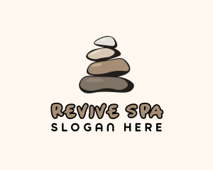 Brown Stone Stack Spa logo design