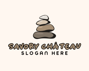 Brown Stone Stack Spa logo design