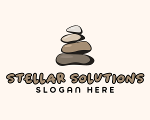 Brown Stone Stack Spa logo design