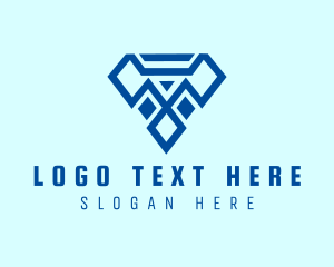 Blue Diamond Letter T logo