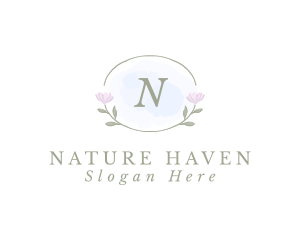 Nature Floral Watercolor logo design