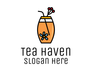 Flower Iced Tea logo design