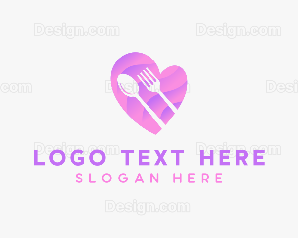 Food Cutlery Heart Logo