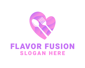 Food Cutlery Heart logo