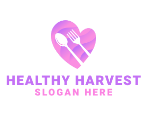 Food Cutlery Heart logo design