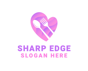 Food Cutlery Heart logo design