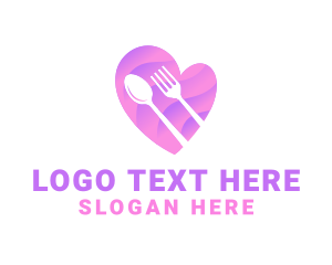 Recipe - Food Cutlery Heart logo design