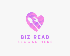 Food Cutlery Heart logo design