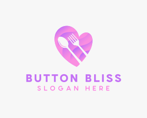 Food Cutlery Heart logo design