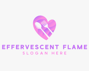 Food Cutlery Heart logo design