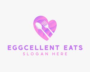 Food Cutlery Heart logo design