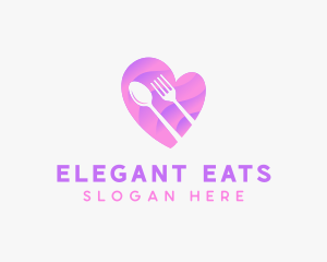 Food Cutlery Heart logo design