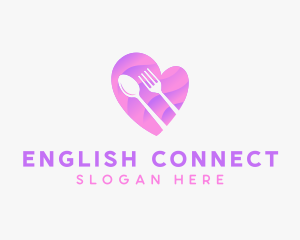 Food Cutlery Heart logo design