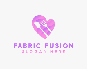 Food Cutlery Heart logo design