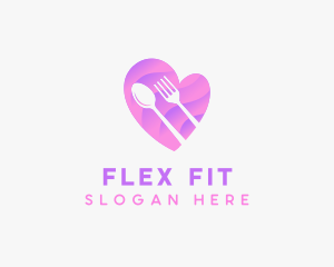 Food Cutlery Heart logo design