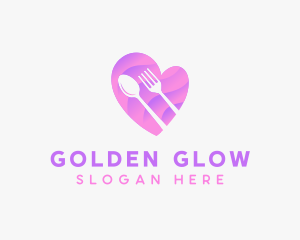 Food Cutlery Heart logo design