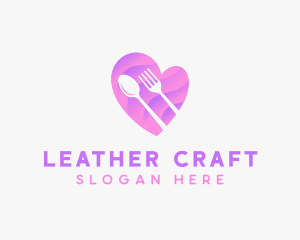 Food Cutlery Heart logo design