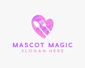 Food Cutlery Heart logo design