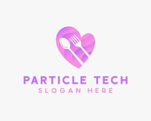 Food Cutlery Heart logo design