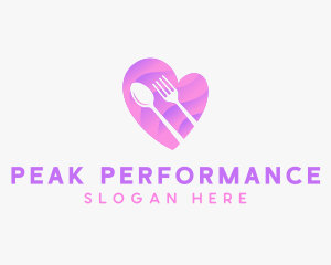 Food Cutlery Heart logo design