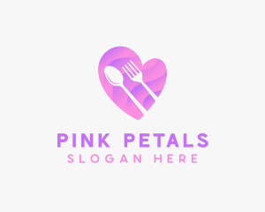 Food Cutlery Heart logo design