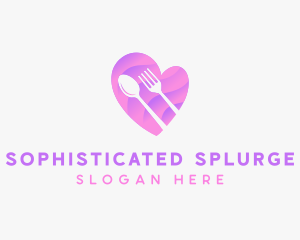 Food Cutlery Heart logo design