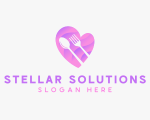 Food Cutlery Heart logo design