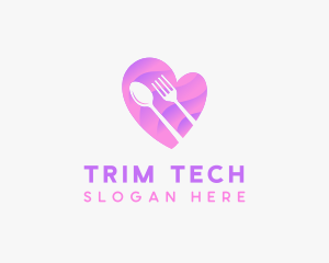 Food Cutlery Heart logo design