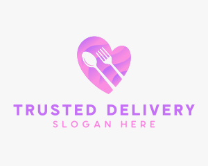 Food Cutlery Heart logo design