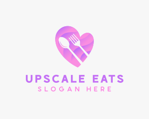 Food Cutlery Heart logo design