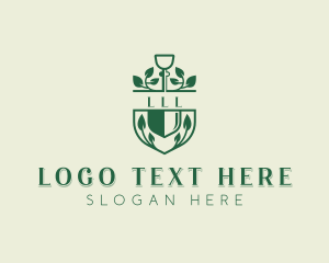 Shovel Landscaper Gardening logo