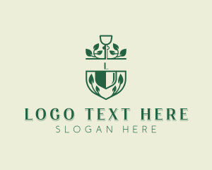 Shovel Landscaper Gardening Logo