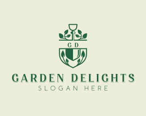 Shovel Landscaper Gardening logo design