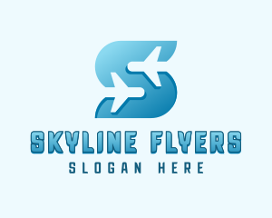 Plane Aircraft Letter S logo design