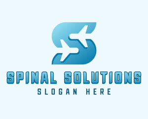 Plane Aircraft Letter S logo design