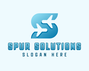 Plane Aircraft Letter S logo design