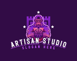 Varsity Basketball Gorilla logo design