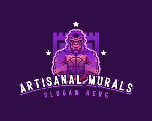 Varsity Basketball Gorilla logo design