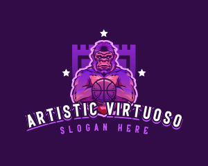 Varsity Basketball Gorilla logo design