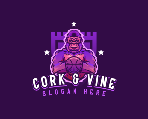 Varsity Basketball Gorilla logo design