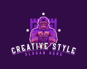 Varsity Basketball Gorilla logo design