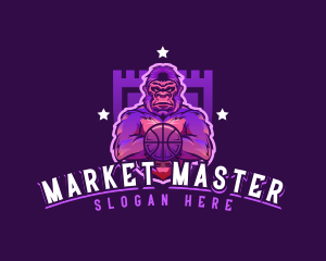 Varsity Basketball Gorilla logo design