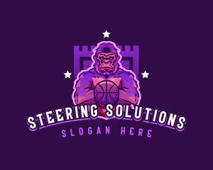 Varsity Basketball Gorilla logo design