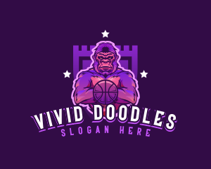 Varsity Basketball Gorilla logo design